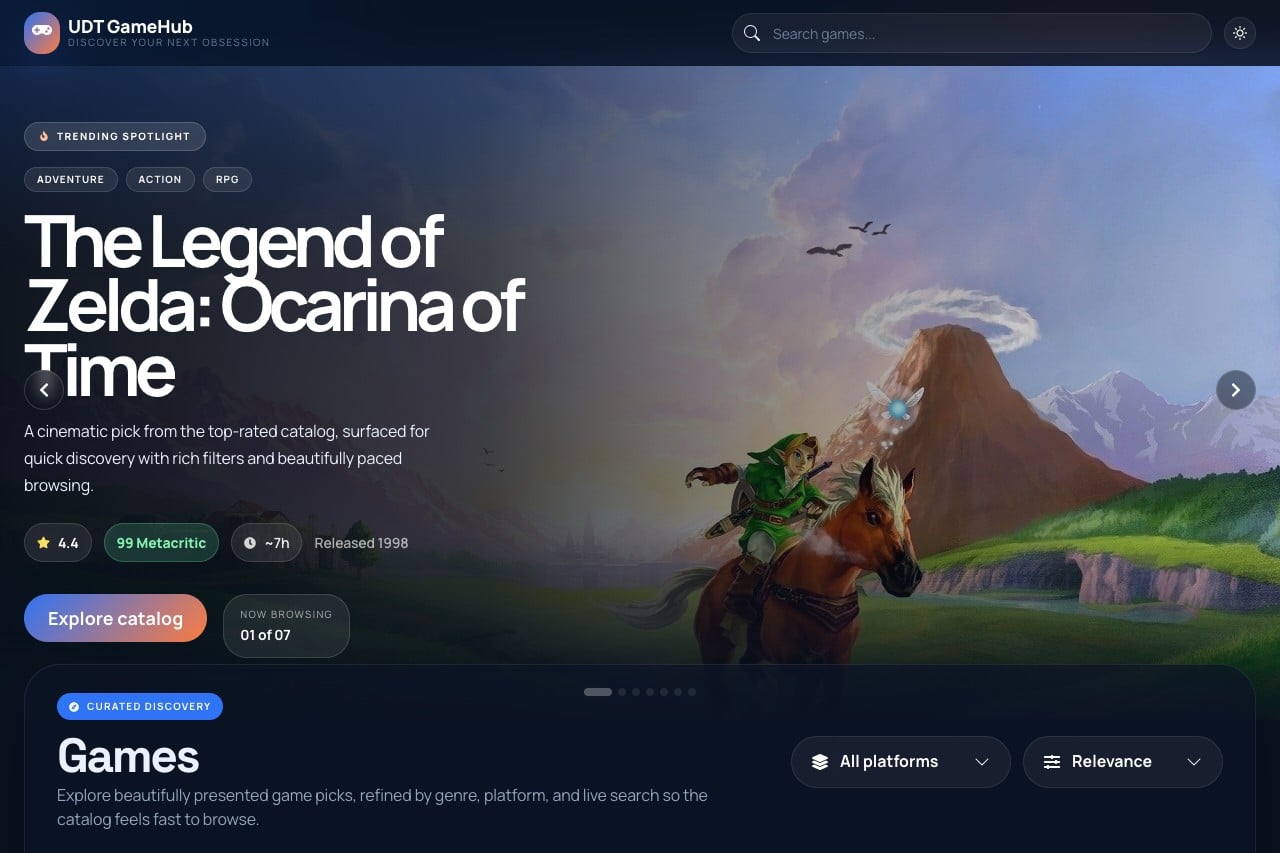 UDT Game Hub screenshot